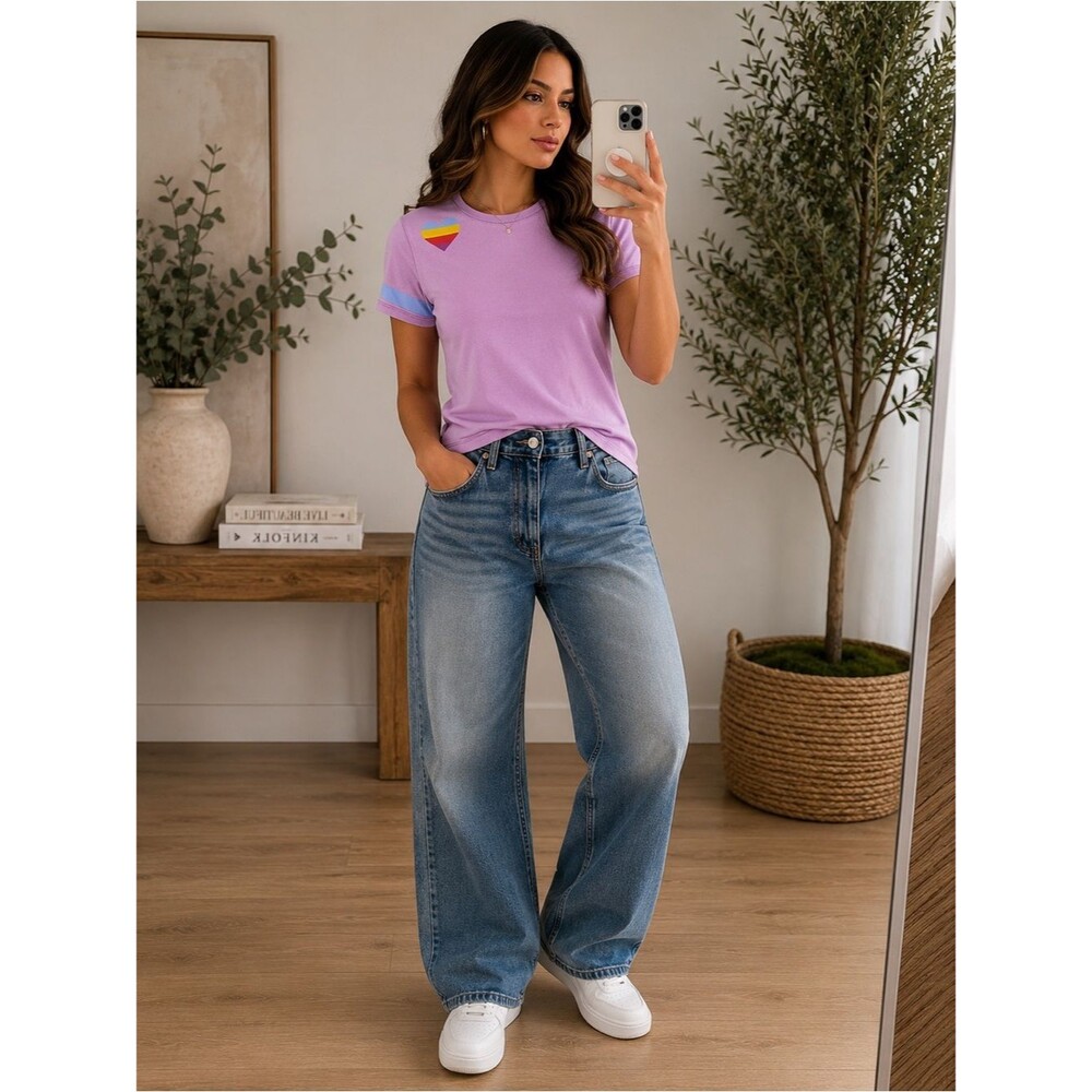 Freecity x GAP Pink T-Shirt with Rainbow Heart